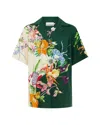 Alemais Aggie Printed Linen-blend Shirt In Green