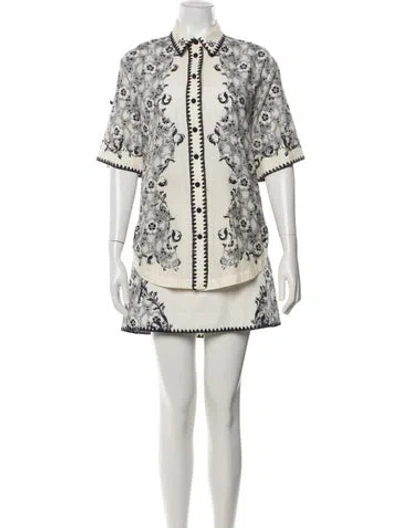 Pre-owned Alemais Airlie Floral Print Skirt Set In Neutrals