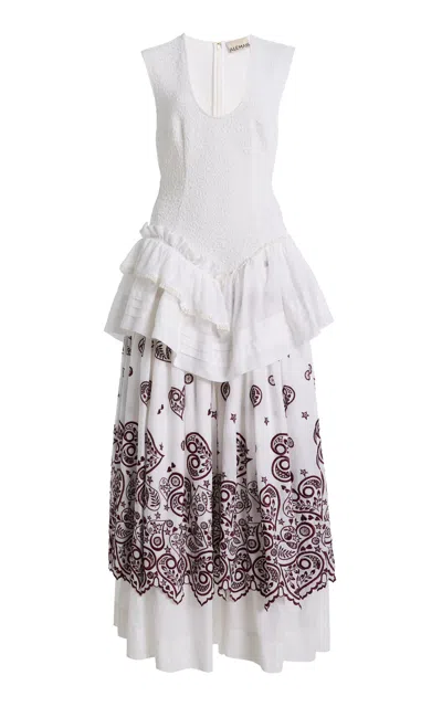 Alemais Alémais Bobby Embroidered Cotton Midi Dress In White