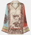 Alemais Alberta Printed Silk Satin Shirt In Multi