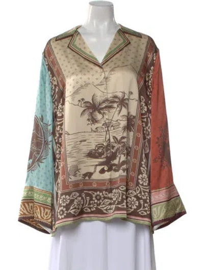 Pre-owned Alemais Alberta Silk Blouse In Multi