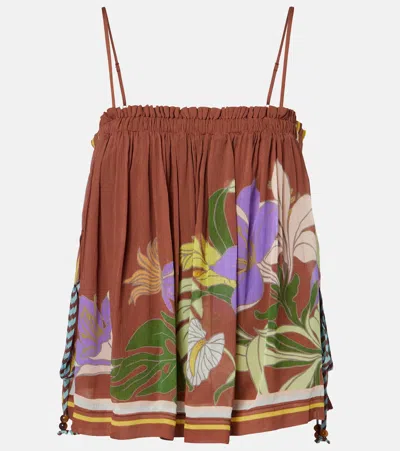 Alemais Alémais Alfie Floral Top In Brown