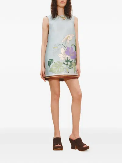 Alemais Alfie Floral-print Recycled Taffeta Mini Dress In White