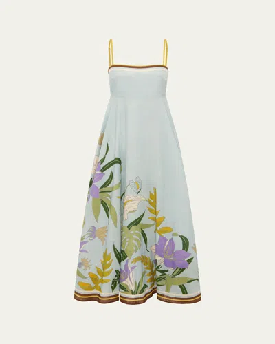 Alemais Alfie Linen Midi Dress In Multi