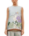 Alemais Alfie Floral-print Recycled Taffeta Top In Neutral