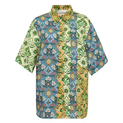 Alemais Ali Spliced Shirt In Green
