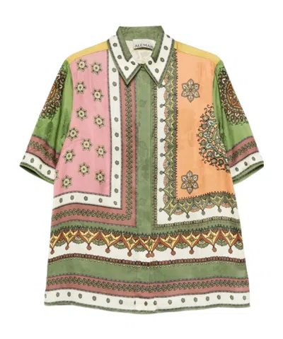 Alemais Contina Multicolor Shirt With Classic Collar And All-over Geometric Print In Viscose Woman