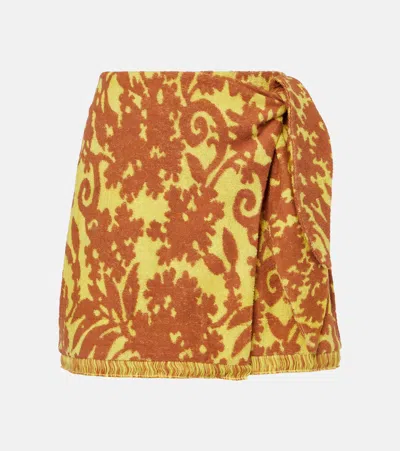 Alemais Amarillo Printed Cotton-blend Wrap Skirt In Multi