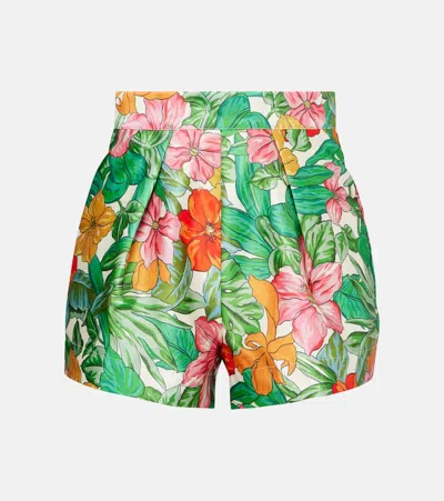 Alemais Alémais Amelia Printed High-rise Shorts In Green