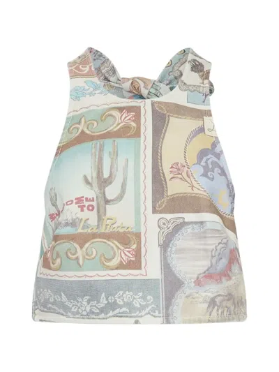Alemais Andie Graphic-print Halter Top In Multi