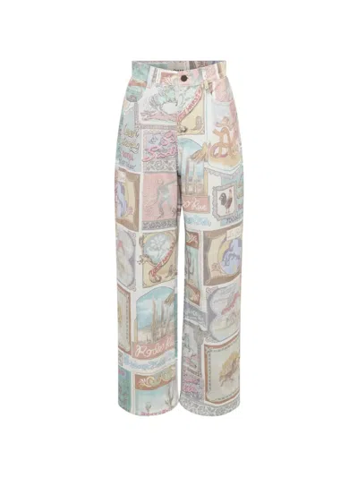 Alemais Andie Graphic-print Jeans In Multi