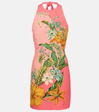 Alemais Anika Floral Linen Minidress In Pink