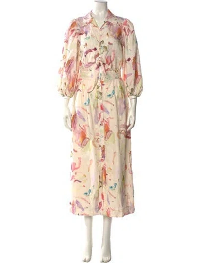 Pre-owned Alemais Annie Long Dress In Pink