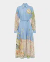 Alemais Womens Sky Sky Anouk Cotton Midi Shirt Dress In Blue