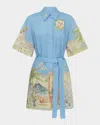 Alemais Linen Printed Dress