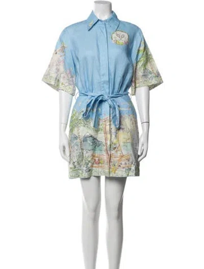 Pre-owned Alemais Anouk Mini Dress In Blue