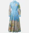Alemais Womens Sky Sky Anouk Cotton Midi Shirt Dress In Blue