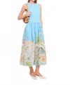 Alemais Womens Sky Sky Anouk Graphic-pattern Cotton Midi Dress In Blue