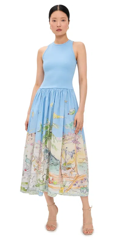 ALEMAIS ANOUK TANK MIDI DRESS SKY
