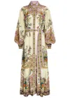 Alemais Antoinette Floral-print Chiffon Maxi Shirt Dress In Multi