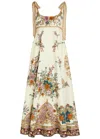 Alemais Antoinette Floral-print Linen Maxi Dress In Neutral