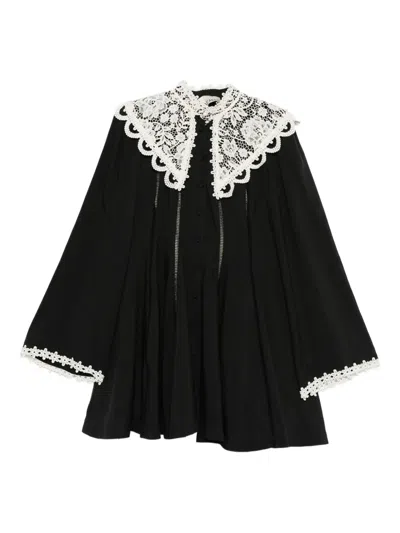 Alemais Apollonia Lace Collar Mini Dress In Black