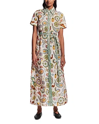 Alemais Arcade Short Sleeve Linen Dress In Neutral