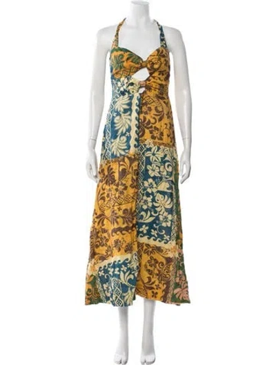 Pre-owned Alemais Archie Long Dress In Neutral