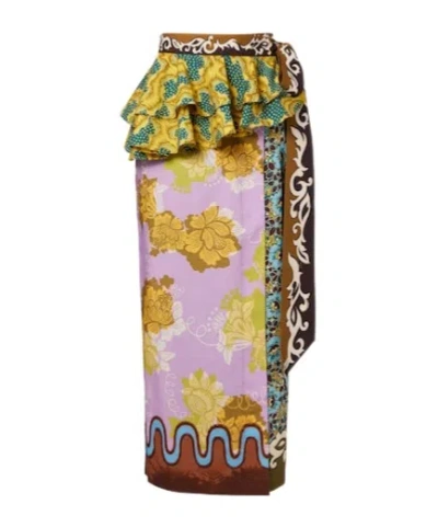 Alemais Arnie Printed Cotton Wrap Skirt In Multi