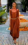 Alemais Artemis Silk Georgette Jumpsuit In Brown