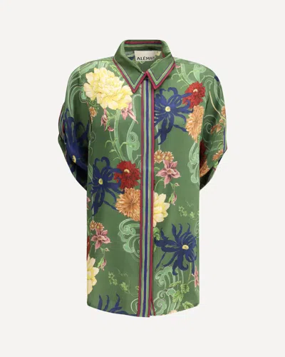 Alemais Avery Silk Shirt In Green