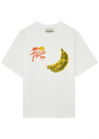 Alemais Womens Cream Banana Graphic-print Organic Cotton-jersey T-shirt