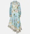 Alemais Bath House Linen-blend Shirtdress In Multicoloured