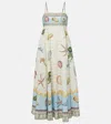 Alemais Bath House Linen Midi Dress In Multicoloured
