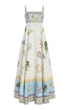 Alemais Bath House Linen Midi Dress In White