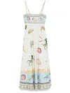 Alemais Bath House Linen Midi Dress In Neutrals