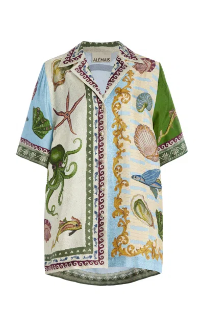 Alemais Bath House Silk Twill Shirt In Multicoloured