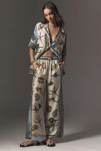 ALEMAIS BATH HOUSE WIDE-LEG SILK PANTS