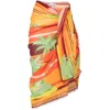 Alemais Palm Island Cotton Beach Cover-up In Orange