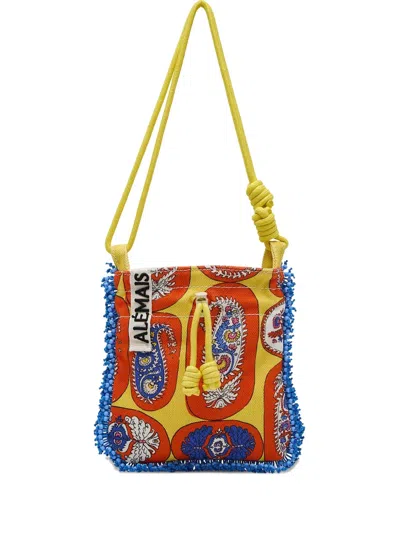 Alemais Beaded Paisley Cross Body Bag In Blue