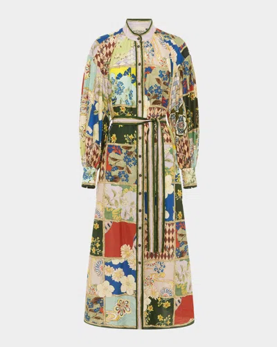 Alemais Bianca Belted Midi Shirtdress In Multi