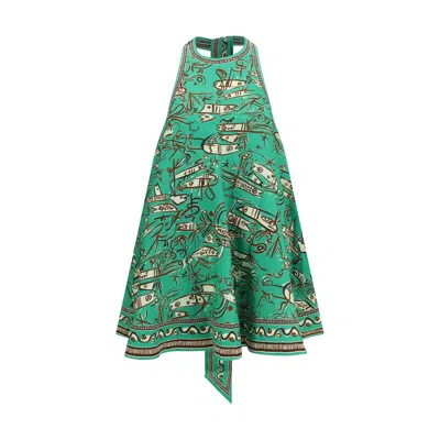 Alemais Fish Sticks Mini Linen Dress In Multi