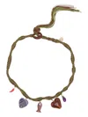 Alemais Tesori Verde Macrame Necklace In Gold