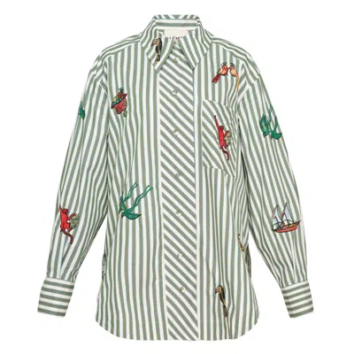 Alemais Bisou Embroidered Long Sleeve Blouse In Multi