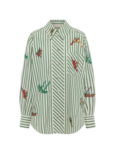 Alemais Bisou Striped Shirt In Green