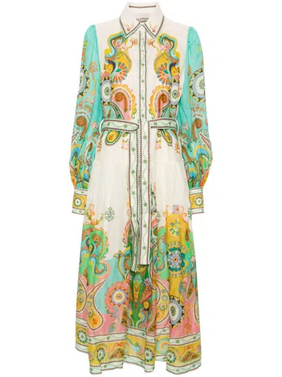 Alemais Pinball Belted Shirtdress In Multicolor