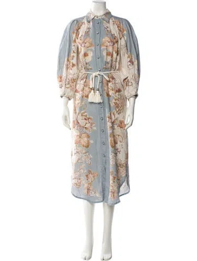 Pre-owned Alemais Blythe Long Dress In Blue