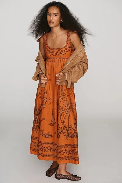Alemais Boathouse Ballet Linen Dress In Multi