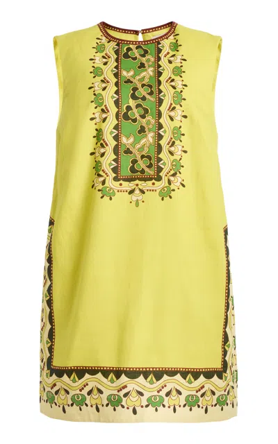 Alemais Alémais Bridgette Linen Mini Dress In Yellow
