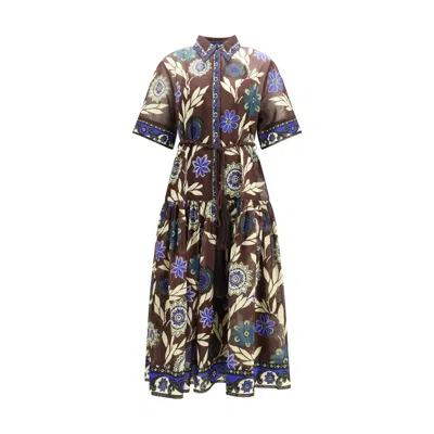 Alemais Brown Cotton Casual Women's Dress